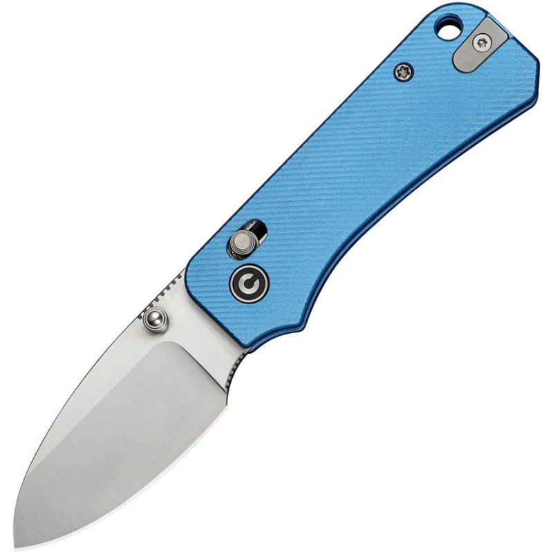 CIVIVI Knives Baby Banter 2 Crossbar Lock Folding Knife - 2.34" Nitro-V Satin Blade Blue Machined Aluminum Handle