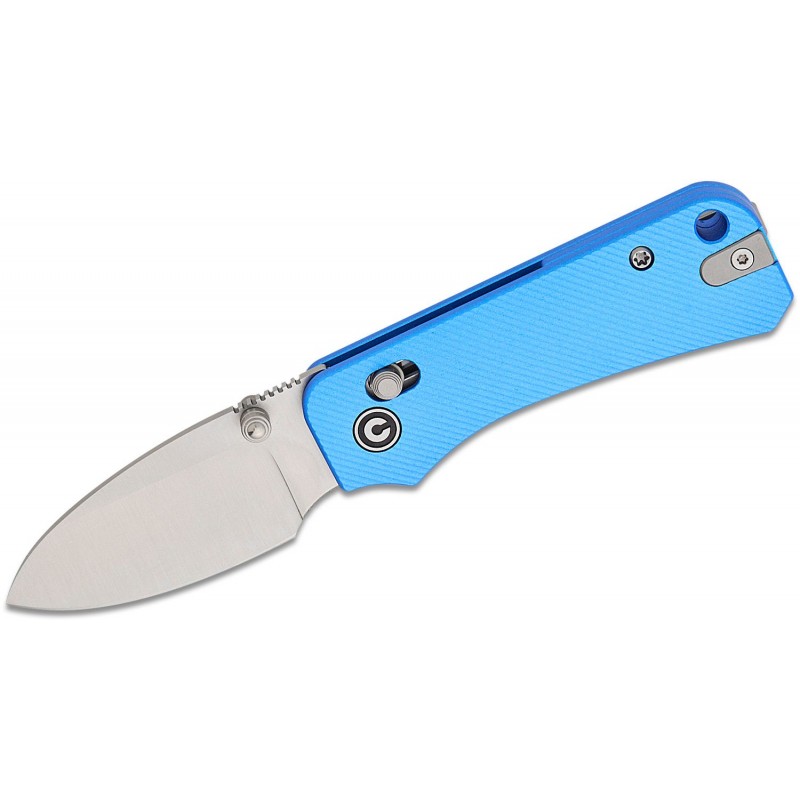 CIVIVI Knives Baby Banter 2 Crossbar Lock Folding Knife - 2.34" Nitro-V Satin Blade Blue Machined Aluminum Handle