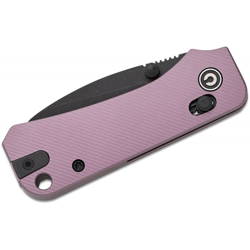 CIVIVI Knives Baby Banter 2 Crossbar Lock Folding Knife - 2.34" Nitro-V Black Blade Purple Machined Aluminum Handle