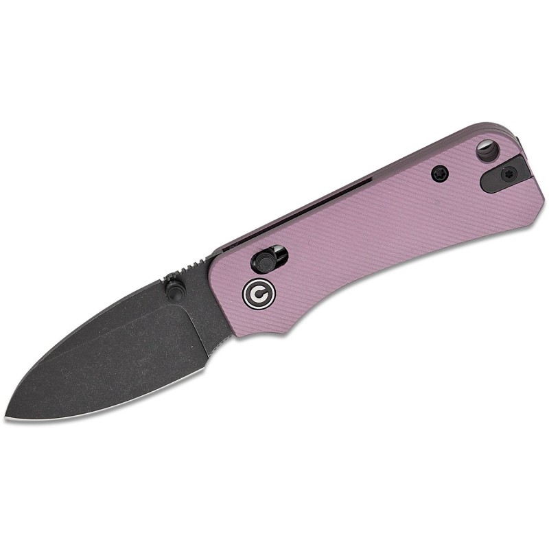 CIVIVI Knives Baby Banter 2 Crossbar Lock Folding Knife - 2.34" Nitro-V Black Blade Purple Machined Aluminum Handle