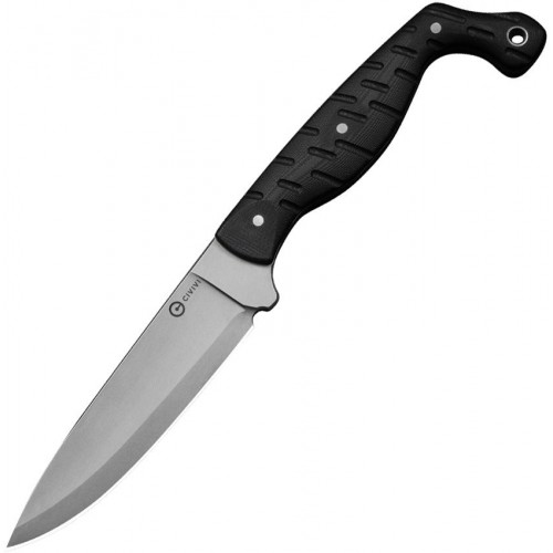 CIVIVI MDRN Hunter Fixed Blade Knife - 4.12" Nitro-V DP Blade Black G10 Handle Kydex Sheath
