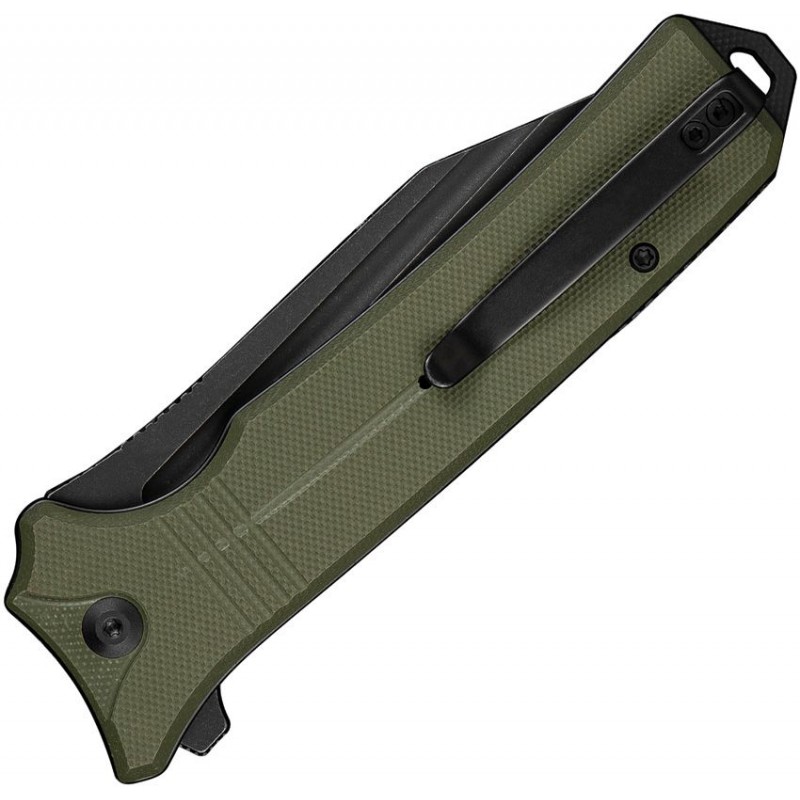 CIVIVI Neurohaptic Folding Knife - 3.74" Nitro-V Black Blade Black OD Green G10 Handle