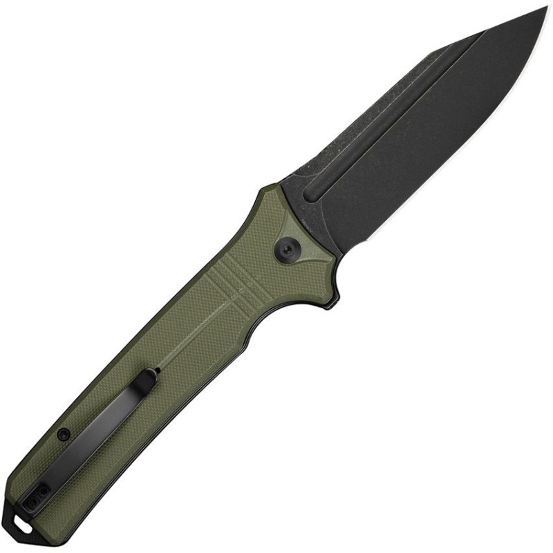 CIVIVI Neurohaptic Folding Knife - 3.74" Nitro-V Black Blade Black OD Green G10 Handle