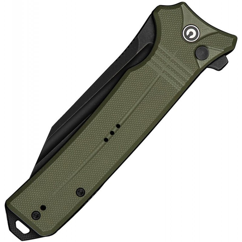 CIVIVI Neurohaptic Folding Knife - 3.74" Nitro-V Black Blade Black OD Green G10 Handle