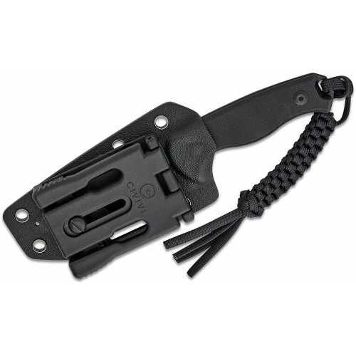 CIVIVI Knives Timberbark Fixed Blade Knife - 3.2" 14C28N Black DP Blade Black G10 Handle Kydex Sheath