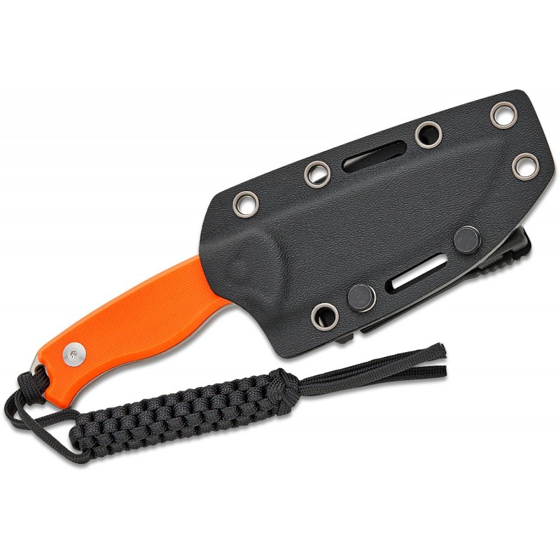 CIVIVI Knives Timberbark Fixed Blade Knife - 3.2" 14C28N Satin DP Blade Orange G10 Handle Kydex Sheath