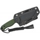 CIVIVI Knives Timberbark Fixed Blade Knife - 3.2" 14C28N Black DP Blade Green Canvas Micarta Kydex Sheath