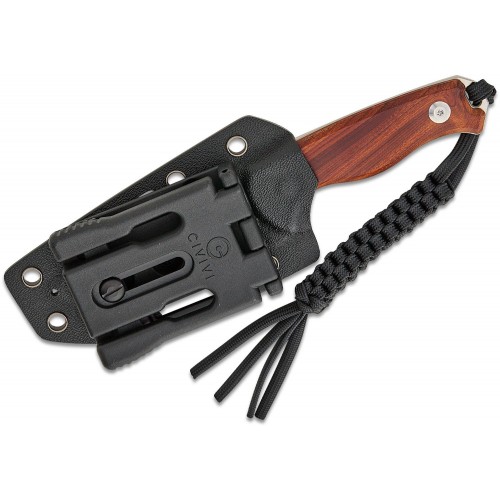 CIVIVI Knives Timberbark Fixed Blade Knife - 3.2" 14C28N Satin DP Blade Guibourtia Wood Handle Kydex Sheath