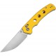 CIVIVI Noctis Folding Knife - 2.98" Nitro-V Satin Drop Point Blade Yellow G10 Handle