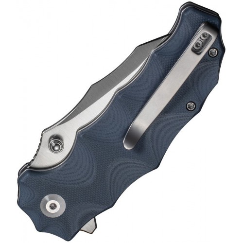 CIVIVI Natterjack Folding Knife - 3.19" 14C28N Stainless Steel CP Blade Milled Blue G10 Handle