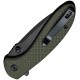 CIVIVI Faeger Button Lock Folding Knife - 2.98" Black 14C28N Stainless Steel DP Blade OD GReen G10 Handle