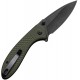 CIVIVI Faeger Button Lock Folding Knife - 2.98" Black 14C28N Stainless Steel DP Blade OD GReen G10 Handle