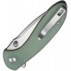 CIVIVI Faeger Button Lock Folding Knife - 2.98" 14C28N Stainless Steel DP Blade Jade G10 Handle