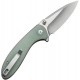 CIVIVI Faeger Button Lock Folding Knife - 2.98" 14C28N Stainless Steel DP Blade Jade G10 Handle