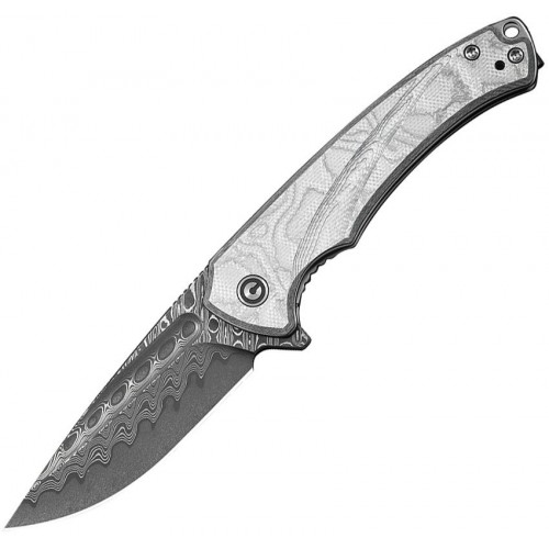CIVIVI Voidflare Folding Knife - 2.92" Damascus DP Blade Aluminum Foil G10 Handle