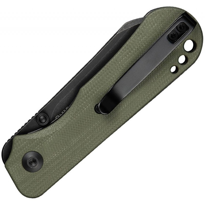 CIVIVI Knives Crabby Folding Knife - 2.7" 14C28N Black Stonewashed Sheepsfoot Blade Contoured OD Green G10 Handle