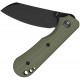 CIVIVI Knives Crabby Folding Knife - 2.7" 14C28N Black Stonewashed Sheepsfoot Blade Contoured OD Green G10 Handle