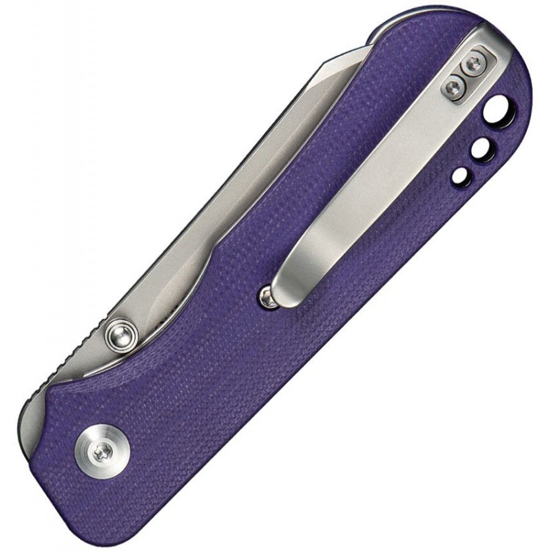 CIVIVI Knives Crabby Folding Knife - 2.7" 14C28N Stonewashed Sheepsfoot Blade Purple G10 Handle