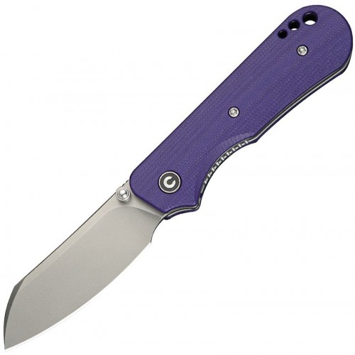 CIVIVI Knives Crabby Folding Knife - 2.7" 14C28N Sheepsfoot Blade Purple G10 Handle