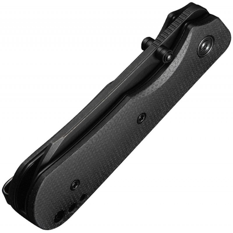 CIVIVI Knives Crabby Folding Knife - 2.7" 14C28N Black Stonewashed Sheepsfoot Blade Black Canvas Micarta Handle