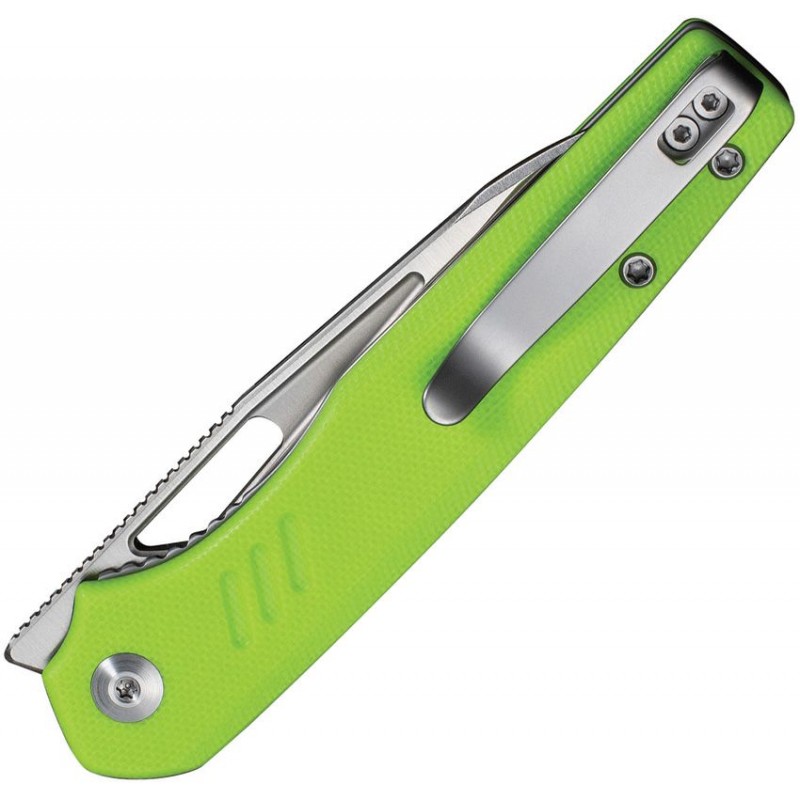 CIVIVI Guile Folding Knife - 3.25" 14C28N Stainless Steel Stonewashed Wharncliffe Blade Green G10 Handle