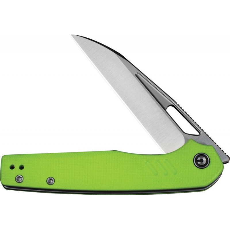 CIVIVI Guile Folding Knife - 3.25" 14C28N Stainless Steel Stonewashed Wharncliffe Blade Green G10 Handle