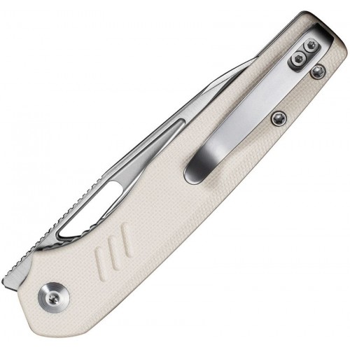 CIVIVI Guile Folding Knife - 3.25" 14C28N Stainless Steel Stonewashed Wharncliffe Blade Ivory G10 Handle