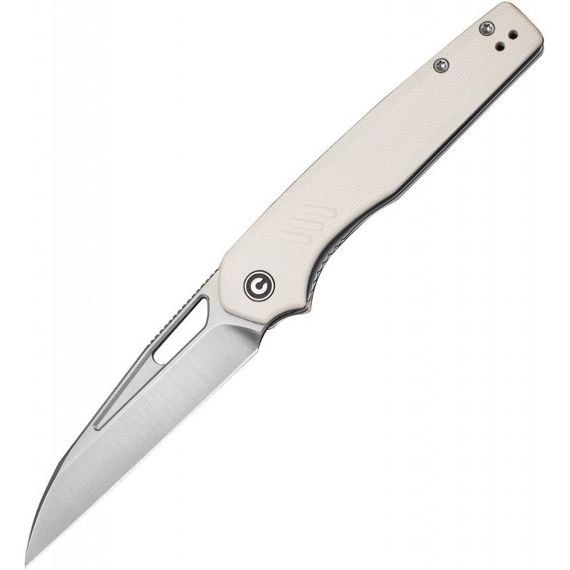 CIVIVI Guile Folding Knife - 3.25" 14C28N Stainless Steel Stonewashed Wharncliffe Blade Ivory G10 Handle