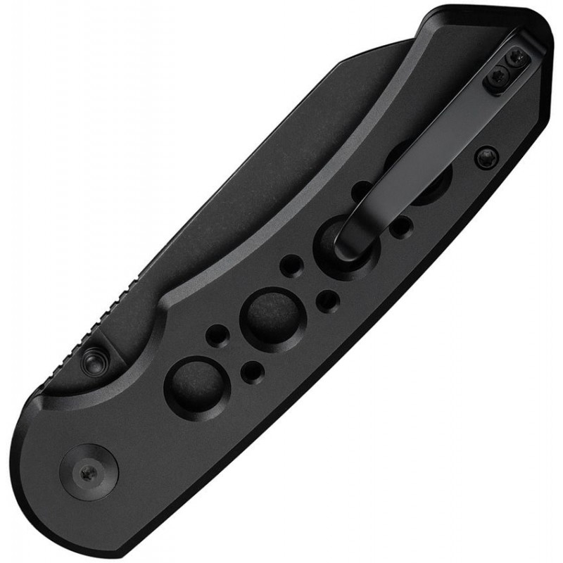 CIVIVI Pragma Prime Folding Knife - 3.5" Black 14C28N Stainless Steel Wharncliffe Blade Black Milled Aluminum Handle