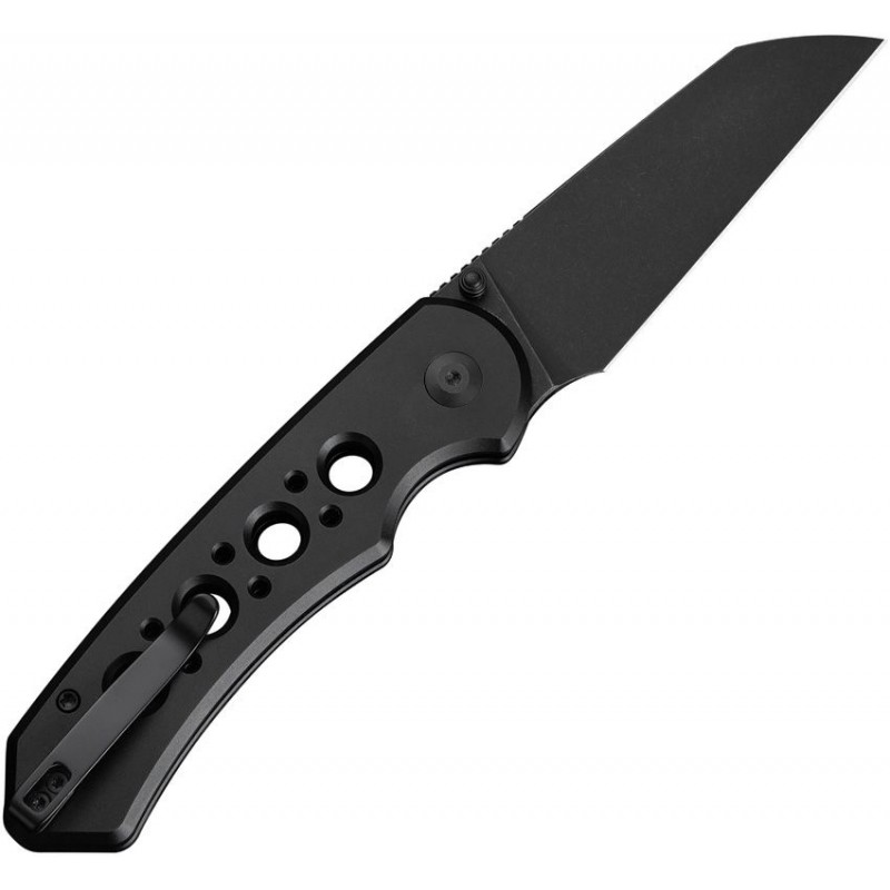 CIVIVI Pragma Prime Folding Knife - 3.5" Black 14C28N Stainless Steel Wharncliffe Blade Black Milled Aluminum Handle