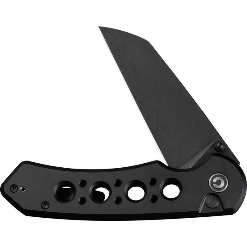 CIVIVI Pragma Prime Folding Knife - 3.5" Black 14C28N Stainless Steel Wharncliffe Blade Black Milled Aluminum Handle