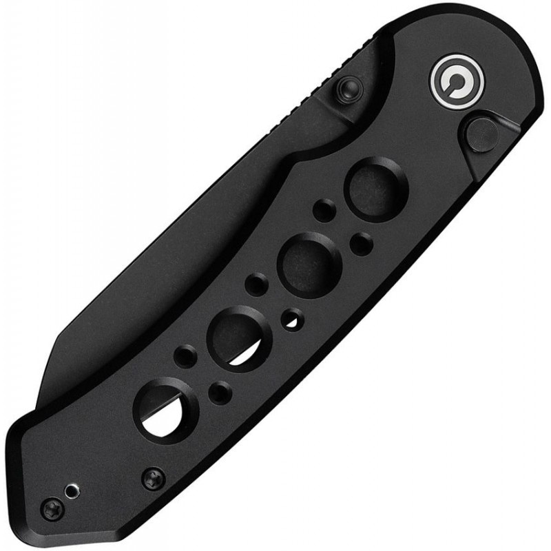 CIVIVI Pragma Prime Folding Knife - 3.5" Black 14C28N Stainless Steel Wharncliffe Blade Black Milled Aluminum Handle