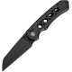 CIVIVI Pragma Prime Folding Knife - 3.5" Black 14C28N Stainless Steel Wharncliffe Blade Black Milled Aluminum Handle