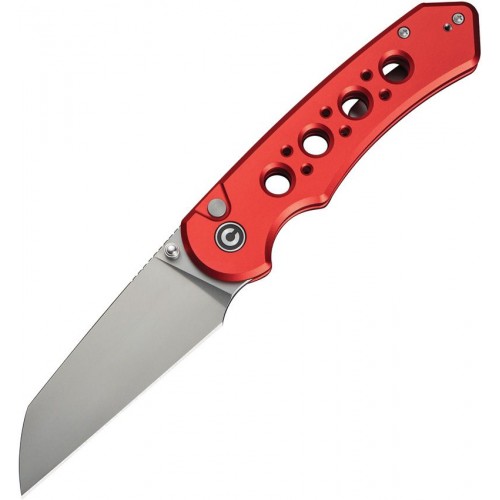 CIVIVI Pragma Prime Folding Knife - 3.5" 14C28N Stainless Steel Wharncliffe Blade Red Milled Aluminum Handle