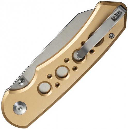 CIVIVI Pragma Prime Folding Knife - 3.5" 14C28N Stainless Steel Wharncliffe Blade Champagne Milled Aluminum Handle