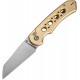 CIVIVI Pragma Prime Folding Knife - 3.5" 14C28N Stainless Steel Wharncliffe Blade Champagne Milled Aluminum Handle