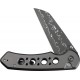 CIVIVI Pragma Prime Folding Knife - 3.5" Damascus Wharncliffe Blade Grey Milled Aluminum Handle