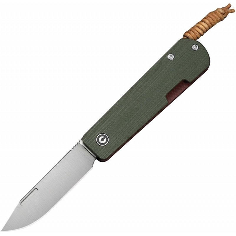 CIVIVI Slippy Sendy UK EDC Pocket Knife - 2.88" Nitro-V Blade Green and Red G10 Handle