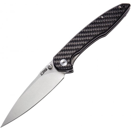 CJRB Centros Folding Knife - 3.54" D2 Stonewashed Blade Carbon Fibre Handle