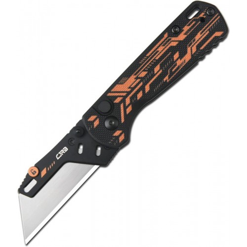 CJRB Cutlery Boxer Folding Utility Knife with 10 Blades - 2.3" Replaceable Utility Blade Black Mechanical G10 Handle