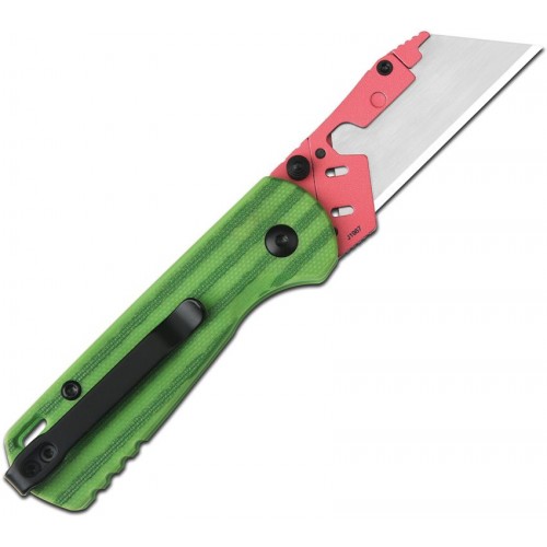 CJRB Cutlery Boxer Folding Utility Knife with 10 Blades - 2.3" Replaceable Utility Blade Melon G10 Handle