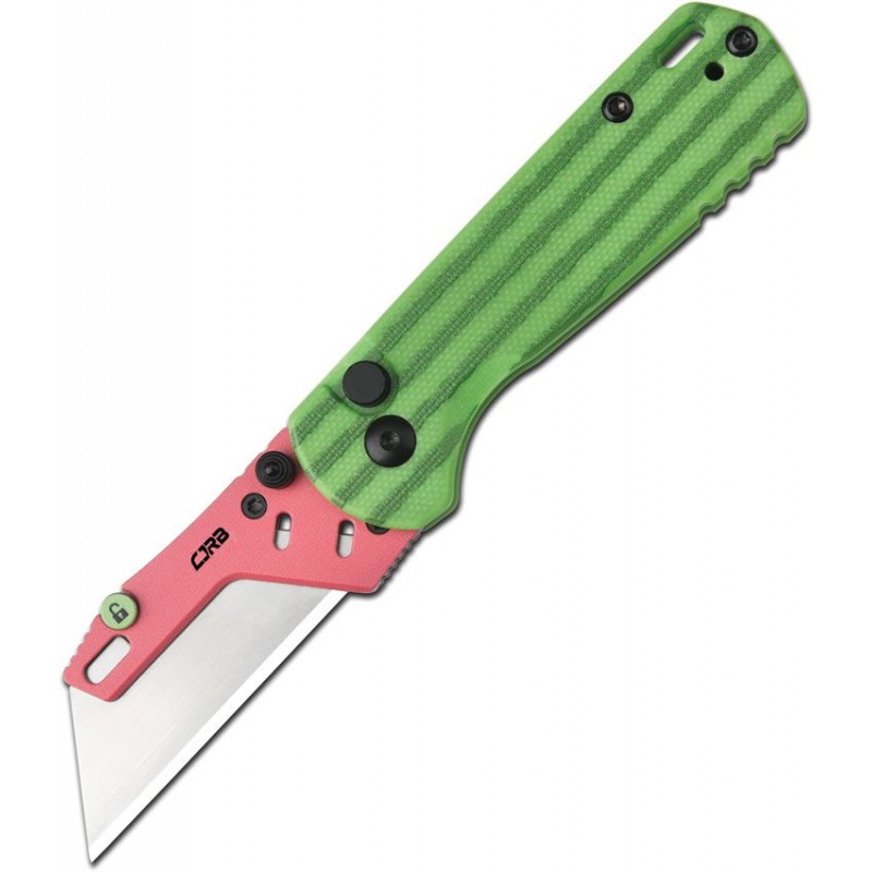 CJRB Cutlery Boxer Folding Utility Knife with 10 Blades - 2.3" Replaceable Utility Blade Melon G10 Handle