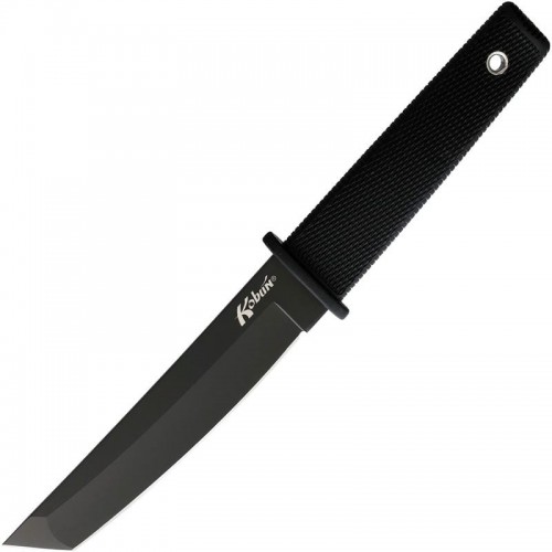 Cold Steel Kobun Fixed Blade Knife -  5.5" AUS-8A Black Tanto Blade Black Kray-Ex Handle