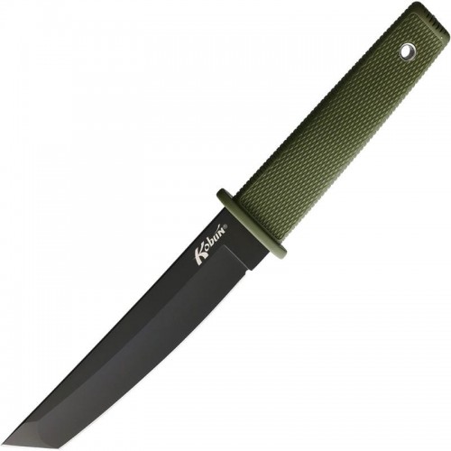 Cold Steel Kobun Fixed Blade Knife -  5.5" AUS-8A Black Tanto Blade OD Green Kray-Ex Handle
