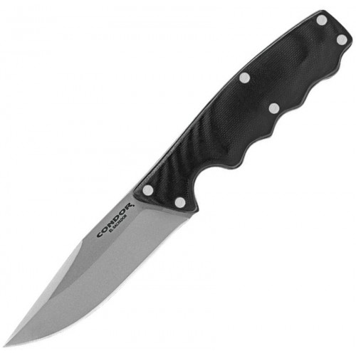 Condor Credo Fixed Blade Knife - 3.53" Blade Black Paper Micarta Handle