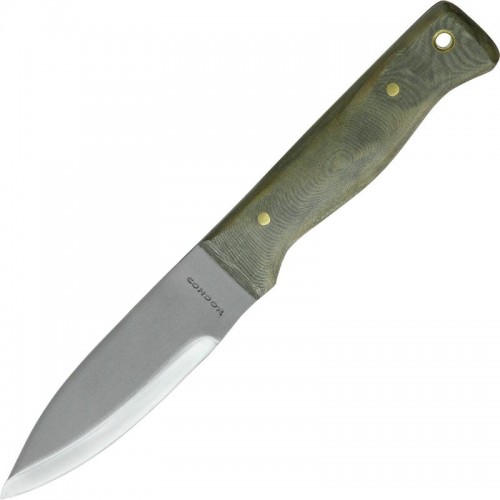 Condor Bushlore Camp Knife - 4.3" Carbon Steel Blade Micarta Handle