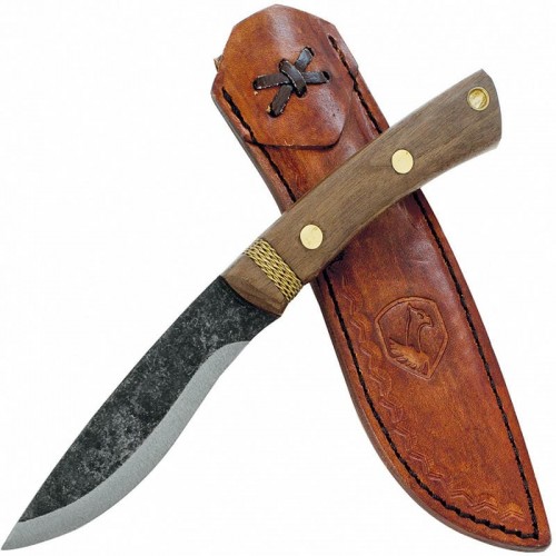 Condor Navajo Knife (Huron) Fixed Blade Knife - 4.25" Carbon Steel Blade Walnut Wood Handle