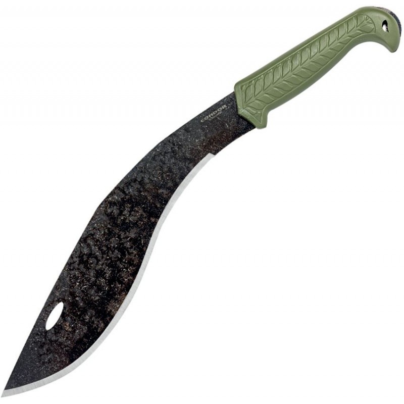 Condor TerraKukri Machete - 13.22" 1075 Carbon Steel Blade Army Green Polypropylene Handle