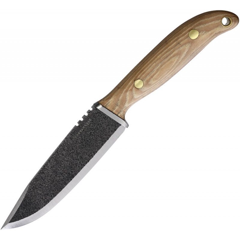 Condor Austral Fixed Blade Knife - 4.61" 1095 Carbon Steel Blade Burnt American Hickory Handle