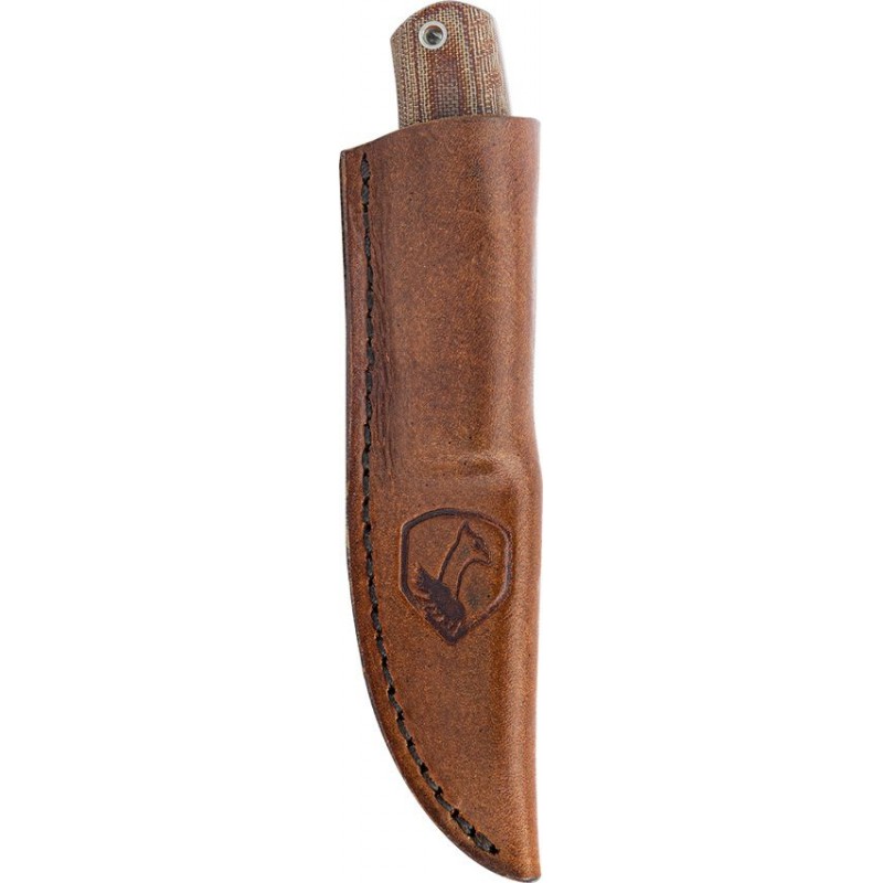 Condor Kambo Puukko Fixed Blade Knife - 2.93" 1075 Carbon Steel Blade Micarta Handle Leather Sheath